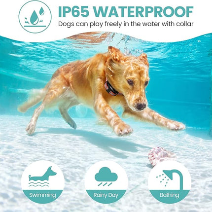 F-color Dog Training Collar with Remote 2600ft Shock Collar for Small Medium Large Dogs Breed Waterproof Dog Shock Collar for 3 Dogs with Anti-Lost Light Beep Vibration Shock