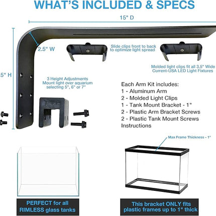Current USA Orbit LED Adjustable Tank Mount Bracket (4193),aluminum arm