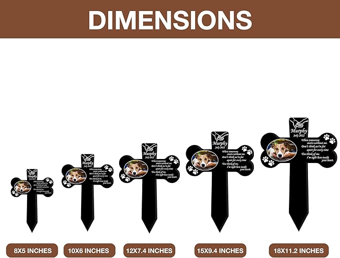 Personalized Dog Remembrance Garden Stake Pet Loss Gifts Dog Memorials Gifts For Friends Custom Pet Picture Plaque Stake Grave Markers Sympathetic Loss Of Cat For Someone Lost Pet