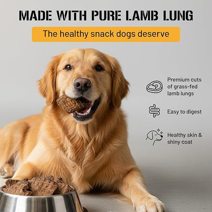 Dog Chits Lamb Lung Fillets Dog and Puppy Treats - Low Fat, High Protein Single Ingredient Dog Treat - Easy to Break Slices - Great for Training - Made in USA, 6 oz. Bag