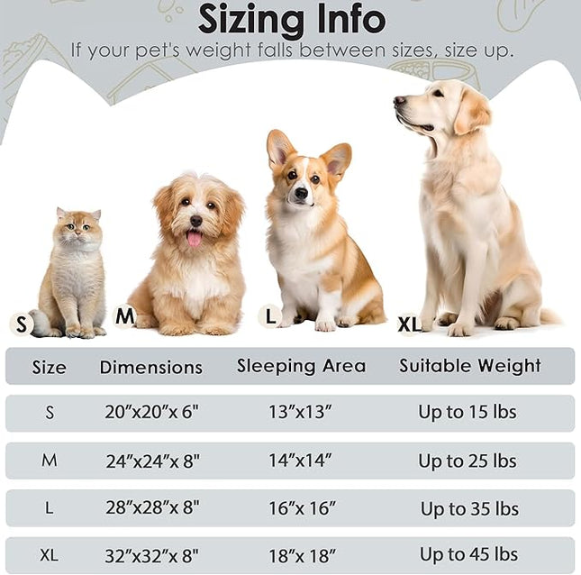 Hoewina Dog & Cat Bed for Indoor Cats, 20in Calming Donut Bed for Puppy and Kitten, Washable Round Fluffy Pet Bed for Small Medium Dogs and Cats (Light Grey)