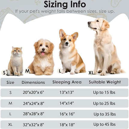 Dogs Bed for Small Dogs, Anti-Anxiety Washable Round Bed (Dark Grey, 24.0" L x 24.0" W x 8.0" Th)