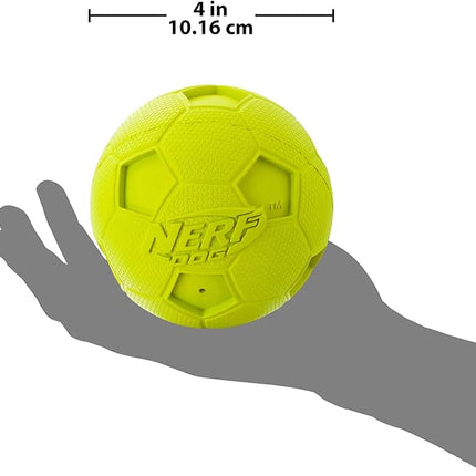 Nerf Dog 4in Soccer Squeak Ball Green, Dog Toy, Model Number: 2172