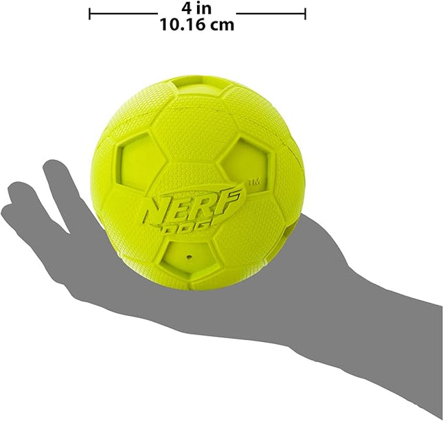 Nerf Dog 4in Soccer Squeak Ball Green, Dog Toy, Model Number: 2172