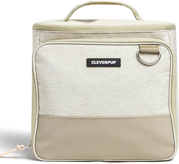 Large 7-Piece Bistro Box Dog Food Travel Kit, 12-Cup Kibble Storage, 2 Silicone Bowls, Mat & Scoop - Premium Portable Pet Food Kit for Weekends, Overnights, Daycare & Camping, Sand