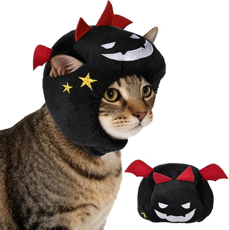 Cat Halloween Costumes Halloween Devil Horn Hat for Dogs Cats Adjustable Cute Black Demon Cap Festival Pet Head Dress Up Accessories for Halloween Puppy Kitten Cosplay Costume Gifts