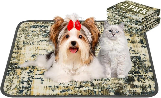 Qeils Washable Pee Pads for Dogs, 2 Pack Reusable Puppy Pads 18"x24" Super Absorbent Leakproof Dog Training Pads, Non-Slip Potty Pads for Floor, Crate,Couch, Whelping Pads Litter Mat Puppy Supplies