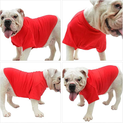 Lovelonglong Pet Clothing Dog Costumes Basic Blank T-Shirt Tee Shirts for Large Dogs Red XXXXL