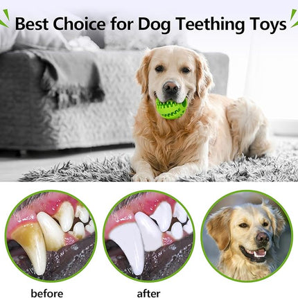 Puppy Chew Toys for Teething: Durable Rubber Dog Toys for Boredom - Treat-Dispensing Balls for Small Breed Indoor Play (2pack)