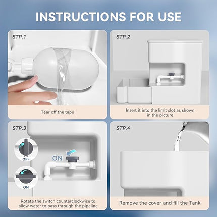 ICELEAF Automatic Pet Water Dispenser 8L Non-Gravity Waterer Algae-Free Avoid Dirty Water Backflow for Dogs and Cats Easy Top Fill Water Feeder Dog Cat Pets Water Bowls 2.11Gallon, White