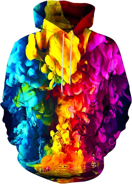 Yasswete Unisex Adults 3D Printed Fashion Hoodies for Men Women Pullover Novelty Sweatshirts with Big Pockets