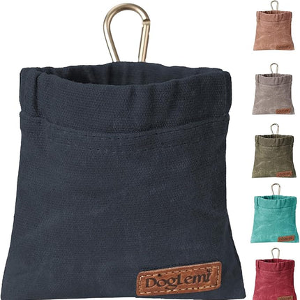 ETIAL Dog Treat Pouch,Portable Puppy Dog Training Treat Bag,Hand Free Dog Walking Bag,Auto Closing Pet Feed Snack Reward Pocket,Dog Food Dispenser for Pet Puppy Travel or Outdoor Use (Navy)