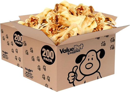 ValueBull Cow Ears, Varied Sizes/Shapes, 400 Count Wholesale Pack - All Natural Dog Treats, 100% Angus Beef, Single Ingredient, Fully Digestible, Cleans Teeth & Gums