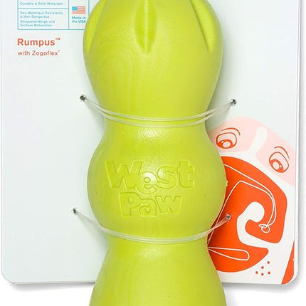 WEST PAW Zogoflex Rumpus Dog Chew Toy – Floatable Toy for Dogs, Aggressive Chewers – Puppy Chewing Toys for Catch, Fetch – Recyclable, Dishwasher-Safe, Small 5.25", Granny Smith