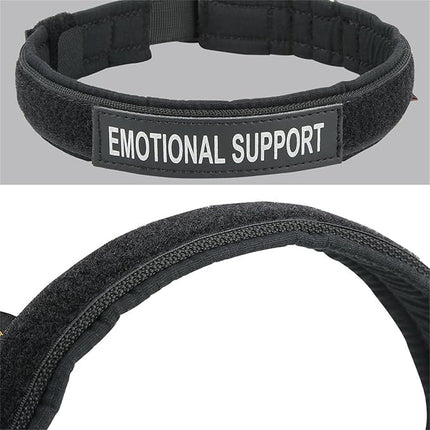 EXCELLENT ELITE SPANKER Tactical Small Puppy Dog Collar Nylon Adjustable Heavy Duty Military for Small Medium and Large Dogs Pet Soft Padded Dog Collar(BLK-S)