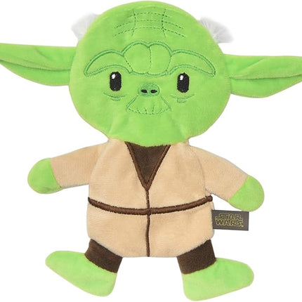 STAR WARS Dog Toy Yoda Plush Flattie Dog Toy - Officially Licensed - Small Soft Stuffingless Crinkle Chew Toys for All Dogs, 6 Inch
