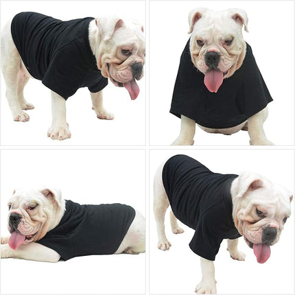 Lovelonglong Pet Clothing Dog Costumes Basic Blank T-Shirt Tee Shirts for Medium Dogs Black XXL