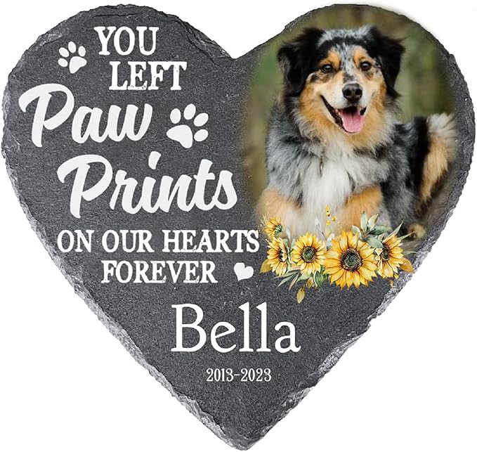Gabita Custom photo Dog Memorial Stone, Pet Memorial Gifts for Dogs, Dog Memorial Stone, Personalized Pet Grave Markers Headstone Cemetery Decorations for Pet