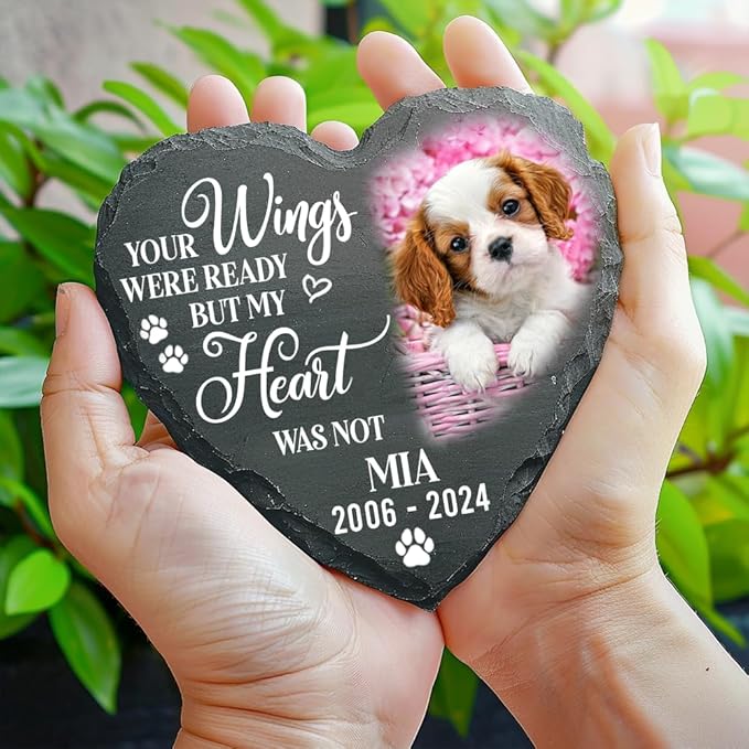 Personalized Pet Memorial Gift - Custom Photo Stone for Dog or Cat Loss - Gifts for Pet Lovers Quote 11