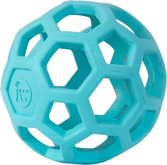JW Pet HOL-ee Roller™, Dog Toy Puzzle Ball, Natural Rubber, Large (5.5” Inch Diameter), Blue