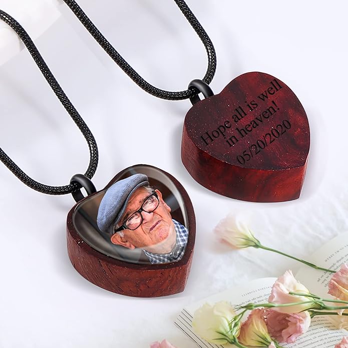Farfume Personalized Pet Urn Necklace for Dog Cat Ashes Cremation Pet Memorial Customized Photo Text Engraving Pendant Keepsake Funeral Jewelry
