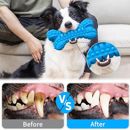 LEGEND SANDY Dog Toys for Aggressive Chewers Large Breed, Durable Dog Bones Squeaky Chew Toy, Nearly Indestructible Dog Toys for Large, Tough Natural Rubber Puppy Chew for Medium Teeth Cleaning