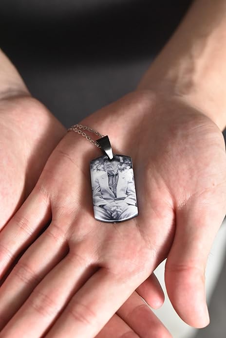 Personalized Ashes Necklace for Men Women Pet Custom Photo Text Urn Necklace Customized Engraving Holder Memorial Cremation Jewelry Keepsake Memorial Gifts