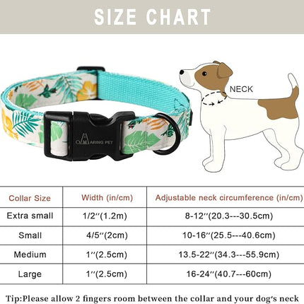 ARING PET Summer Dog Collar-Lightweight Dog Collar for Small Dogs, Adjustable Comfortable Cotton Dog Collars for Small Medium Large Dogs, Small