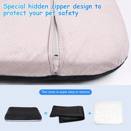 Magic Dog Super Soft Large Dog Bed Orthopedic Pet Beds 30 Inch Washable Anti Slip Dog Sleeping Mattress with Removable Cover, Dark Grey M