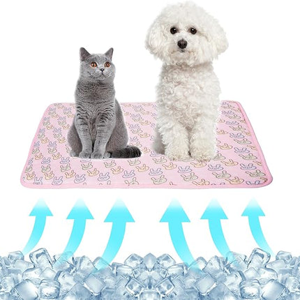 NACOCO Pet Cooling Mat Cat Dog Cushion Pad Summer Cool Down Comfortable Soft for Pets and Adults (M, Pink)