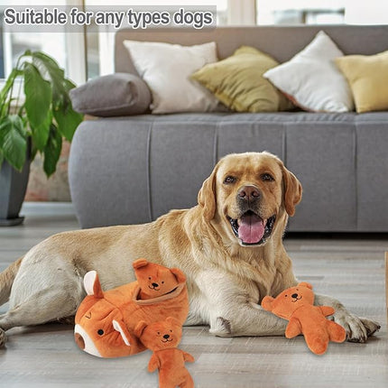 IFOYO Hide and Seek Plush Dog Toy Squeaky Bear Interactive Puppy Toys, Durable Enrichment Toys for Mental Stimulation and Anxiety Relief