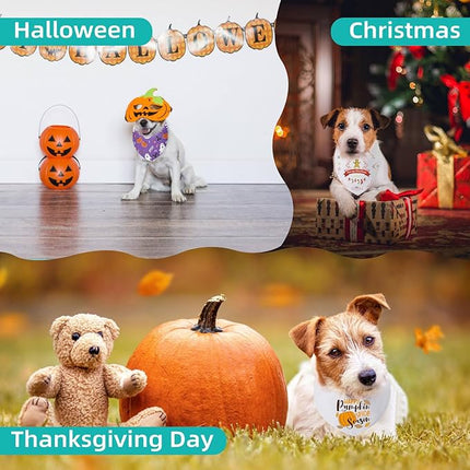 Blank Dog Bandanas Small -3PCS, DIY Solid White Triangle Scarf Premium Cotton Handkerchief or Bib, Personalized Design Birthday/Party Fun Idea Gift for S&XS Pets