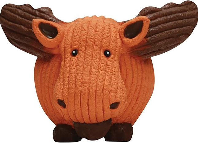 HuggleHounds Ruff-Tex Latex Ball Dog Toy - Dog Toys Rubber, Puppy Toys, Puppy Essentials, Heavy Duty Squeaky Ball for Small, Medium & Large Dogs, All Breeds - Morris Moose, Large