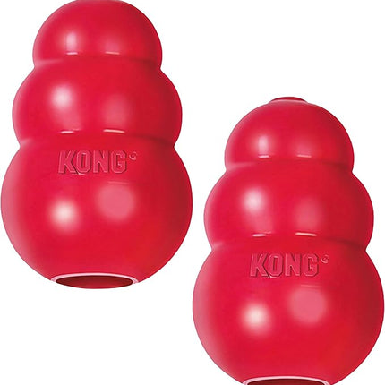 KONG Classic Stuffable Dog Toy - Fetch & Chew Toy for Dogs - Treat-Filling Capabilities & Erratic Bounce for Extended Play Time - Durable Natural Rubber Material - for Medium Dogs (Pack of 2)