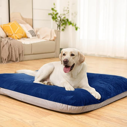 Magic Dog Super Soft Medium Dog Bed, 32 Inches Orthopedic Foam Pet Beds with Anti Slip Bottom, Dog Sleeping Mattress with Removable and Washable Cover, Blue M,32'' X 24'' X 3''