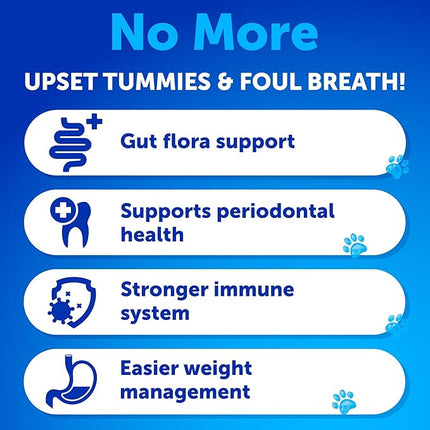 No Poo Chews for Dogs - Coprophagia Stool Eating Deterrent - Stop Eating Poop Treats with Probiotics, Digestive Enzymes, Pumpkin - Prevent Dog, Puppy from Eating Poop - Gut Health Support Supplement