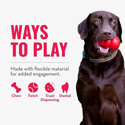 KONG Squeezz Dental Ball - Dog Toy for Cleaning Teeth - Flexible Chew Toy for Gentle & Mild Chewers - for Medium/Large Dogs
