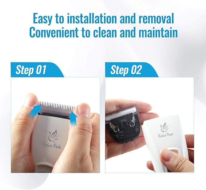 FENICE PEAK 5FC Low Noise Pet Dog Grooming Clippers Replacement Blade Ceramic Edge Detachable Steel Pet Clipper Blade with Cutting Length of 6.4mm 1/4'' (1 Count)