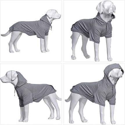 Lovelonglong Blank Basic Hoodie Sweatshirt for Dogs 100% Cotton Fits Small Medium Dachshund Large Dog Gray XXL