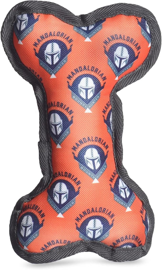 STAR WARS The Mandalorian: Mando Oxford Bone Squeak Toy Dog Toy from STAR WARS & The Mandalorian Bone-Shaped Squeaker Toy STAR WARS Squeaky Chew Toy for Dogs,8 Inch