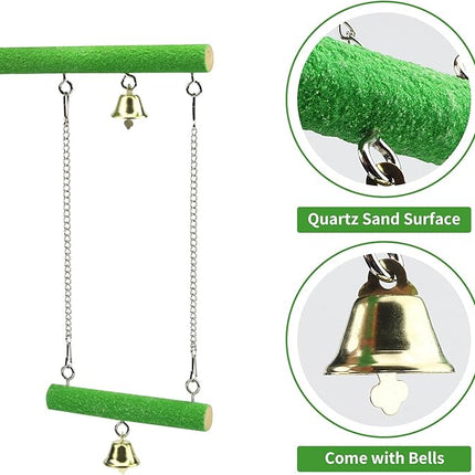 Bird Perches for Cage, Natural Wood Platform Bird Swing Bird Perch Stand Paw Grinding Stick for Parakeet Cockatiels Lovebirds Cage Accessories