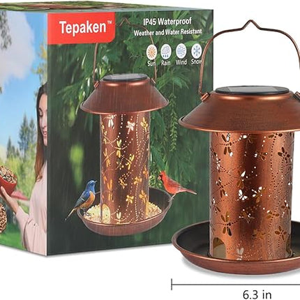 Bird Feeders for Outdoors Dragonfly Solar Lanterns Outdoor Waterproof Garden Decor Birthdays for Women Mom Grandma Metal Solar Decoration Outside LED Lanterns for Yard, Patio
