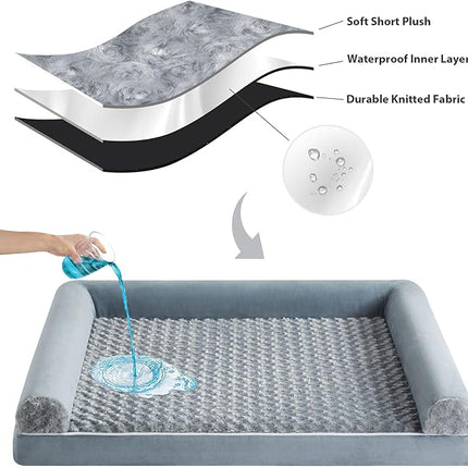 BFPETHOME Dog Beds for Large Dogs, Orthopedic Dog Bed for Medium Large Dogs,Big Waterproof Couch Pet Bed with Removable Washable Cover