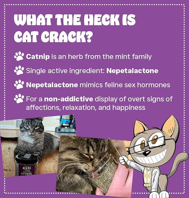 Cat Crack Catnip, Zoomie-Inducing Cat Nip Blend, North American Made & 100% Natural, Safe & Non-Addictive Catnip Treats Used to Supplement Cat Nip Toys, Spray, & Accessories (1 Cup)