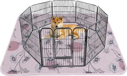 IEUUMLER Washable Pee Pads for Dogs Extra Large 71" x 71", 1 Pack Non-Slip & Waterproof Whelping Pad, Reusable Puppy Potty Training Pad with Fast Absorbent for Playpen EU007 (Pink Daisy, 71"X71"-1pcs)