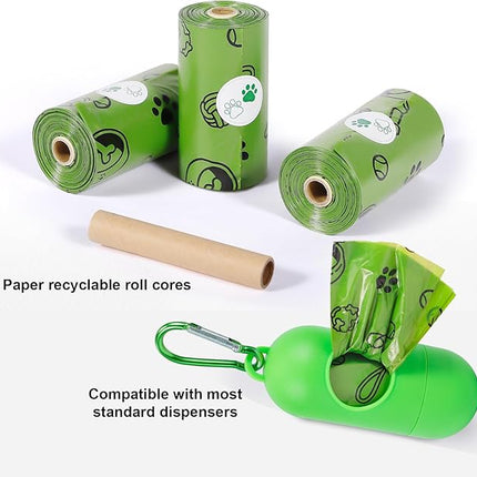 Dog Poop Bags Rolls 420 Counts: TVOOD Extra Thick Poop Bags for Dogs Leak-proof Scented Pet Waste Bags for Doggie Poo - with 2 Dispenser, Green