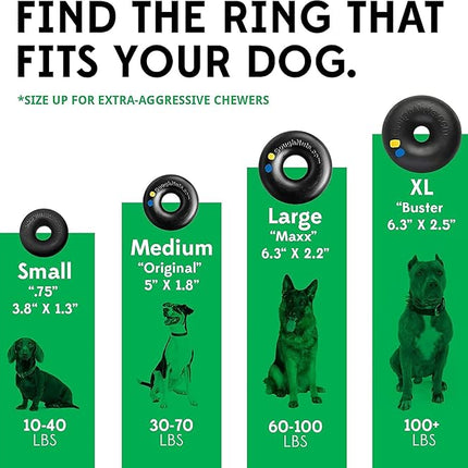 Goughnuts Dog Chew Toys Rubber Ring Indestructible Dog Chew Toys for Extreme Aggressive Power Chewers |for Large Dogs 100+ Pounds |Large (L) Size, Green Rubber