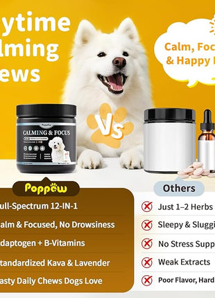 Calming Chews for Dogs – 12-in-1 Dog Calming Treats with Herbal & Vitamins, Relaxation, Focus & Behavior Support for Anxiety, Separation, Barking, Travel, Stress, Upgraded Bacon Flavor, 90 Ct