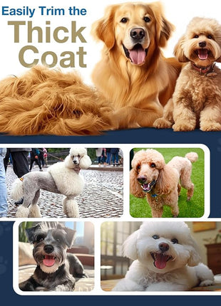 oneisall Dog Clippers for Grooming for Thick Heavy Coats/Low Noise Rechargeable Cordless Pet Shaver with Stainless Steel Blade/Waterproof Dog Shaver for Dogs Pets and Animals (Gold)