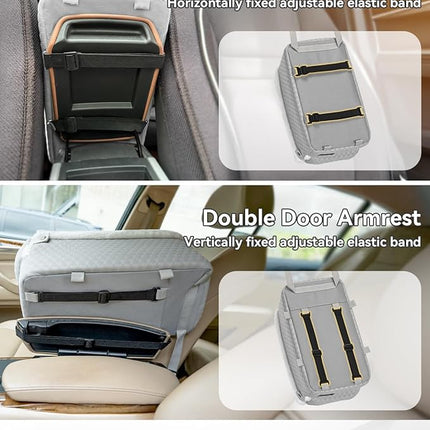 PETSFIT Dog Car Seats for Small Dogs with Safe Protection Hooks, Small Dog Car Seat with Upgraded Safety Tethers, Washable Cushion, Center Console Dog Car Seat for Pets Under 8 Lbs (Light Grey)